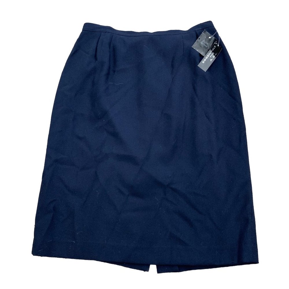 Essentials Womens Skirt Size 14 Dark Navy Blue Lined Career Work